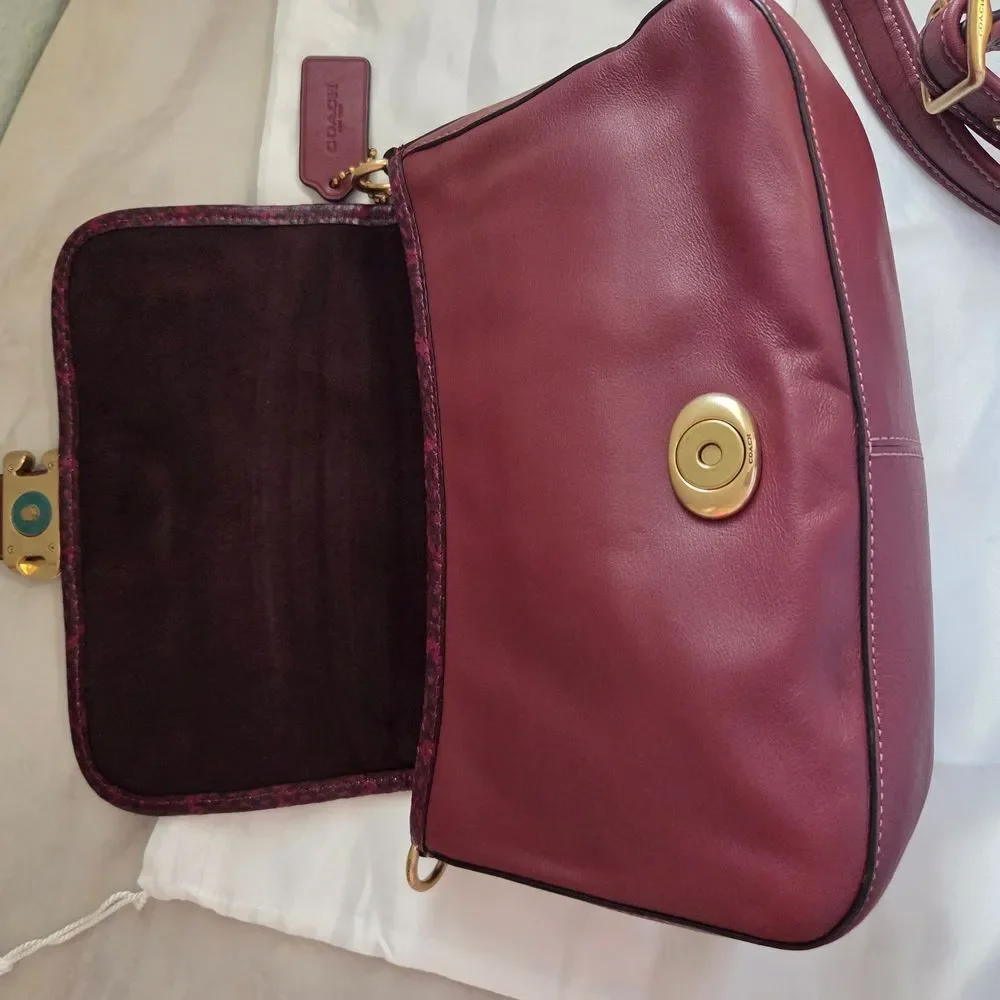 Coach Soft Tabby Shoulder Bag With Snakeskin Detail